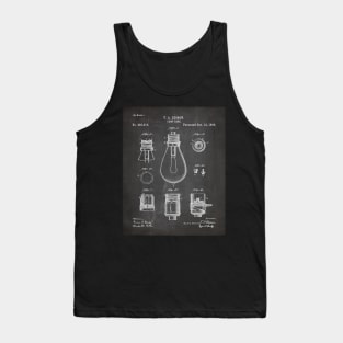 Edison Lamp Patent - New Homeowner Housewarming Décor Art - Black Chalkboard Tank Top